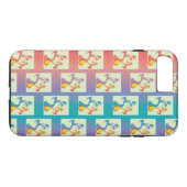 Moderne rote, lila und blaue Tulip-Muster Case-Mate iPhone Hülle (Rückseite (Horizontal))