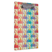 Moderne rote, lila und blaue Tulip-Muster Klemmbrett (Rechts)