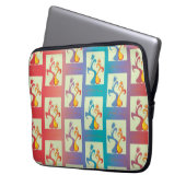 Moderne rote, lila und blaue Tulip-Muster Laptopschutzhülle (Vorderseite Links)