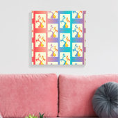 Moderne rote, lila und blaue Tulip-Muster Leinwanddruck (Insitu (Wohnzimmer))