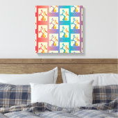 Moderne rote, lila und blaue Tulip-Muster Leinwanddruck (Insitu (Schlafzimmer))