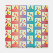 Moderne rote, lila und blaue Tulip-Muster Magnet (Vorne)