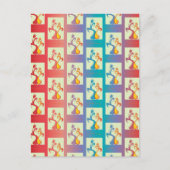 Moderne rote, lila und blaue Tulip-Muster Postkarte (Vorderseite)