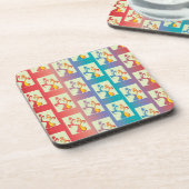 Moderne rote, lila und blaue Tulip-Muster Untersetzer (Linke Seite)