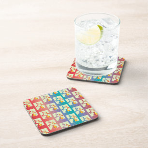 Moderne rote, lila und blaue Tulip-Muster Untersetzer