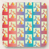 Moderne rote, lila und blaue Tulip-Muster Untersetzer (Vorderseite)