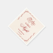 Moderne rote Mädchen-Nacht-Abendgesellschaft Serviette (Ecke)