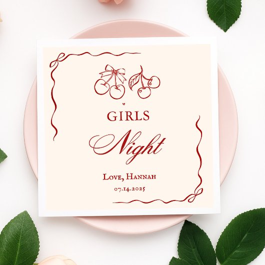 Moderne rote Mädchen-Nacht-Abendgesellschaft Serviette