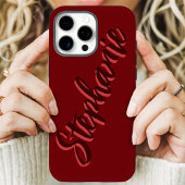 Moderne rote minimalistische Skriptname Case-Mate iPhone Hülle
