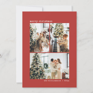 Moderne rote minimalistische Weihnachten mit drei
