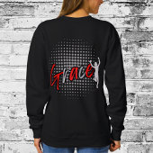 Moderne rote Monogramm-Gewinner im Leben des Grace Sweatshirt