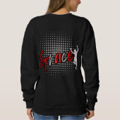 Moderne rote Monogramm-Gewinner im Leben des Grace Sweatshirt (Rückseite)