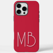 Moderne Rote Monogramm-Initialen des Kardinals Case-Mate iPhone Hülle (Rückseite)