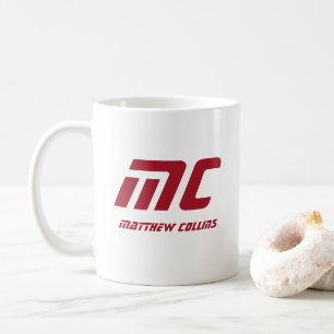 Moderne rote Monogramm-Name-Fett-Schrift individue Kaffeetasse
