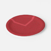 Moderne rote Noise-Papierplatte in L-Form - Anpass Pappteller (Schrägansicht)