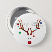 Moderne rote Nose Rentierfarbenleuchten Button (Vorne & Hinten)