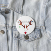 Moderne rote Nose Rentierfarbenleuchten Button (Beispiel)