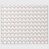 Moderne rote Nose Rentierfarbenleuchten Geschenkpapier (Flach)