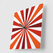 Moderne rote/orangefarbene Streifenuhr Quadratische Wanduhr (Winkel)