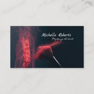 Moderne rote Pinsel Makeup-Artist Visitenkarte
