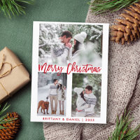 Moderne Rote Pinselschrift Frohe Weihnachtszeit Fo