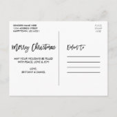 Moderne Rote Pinselschrift Frohe Weihnachtszeit Fo Postkarte (Rückseite)