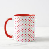 Moderne rote Punkte-Muster Süße Anfangsbuchstaben- Tasse (Links)