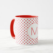 Moderne rote Punkte-Muster Süße Anfangsbuchstaben- Tasse (Vorderseite Links)
