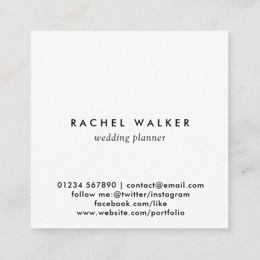 Moderne rote quadratische Planer-mit Quadratische Visitenkarte (Rückseite)