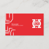 Moderne rote RedTech-Leiterplatten-QR-Code-Visiten Visitenkarte (Vorderseite)