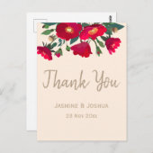 Moderne rote Rose danke Postkarte (Vorne/Hinten)