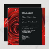Moderne Rote Rose Hochzeitseinladung Einladung (Vorne/Hinten)