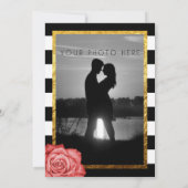 Moderne Rote Rose Imitate Gold Foods Engagement Pa Einladung (Rückseite)