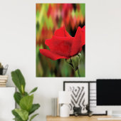 Moderne rote Rose mit hoher Polygonzahl | Botanisc Poster (Heimbüro)