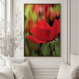 Moderne rote Rose mit hoher Polygonzahl | Botanisc Poster