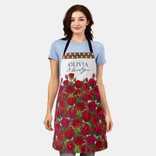 Moderne rote Rosen Garten Minimalist Ich liebe Nam Schürze