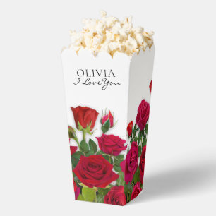Moderne rote Rosen Garten Minimalistischer Floral Geschenkschachtel