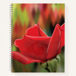 Moderne rote Rosen-Hochpoly-Hardcover-Journal Notizblock
