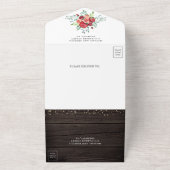 Moderne Rote Rosen Hochzeit von Barnholz All In One Einladung (Außenbereich)