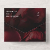 Moderne Rote Rosen in einer Hochzeitsreise All In One Einladung (Rückseite)