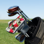 Moderne rote Rosen mit Monogramm und Name Golf Headcover (In Situ)