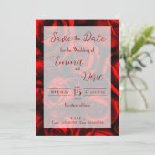 Moderne Rote Rosen mit roten Texten Save the Date Einladung (Stehend Vorderseite)