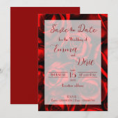 Moderne Rote Rosen mit roten Texten Save the Date Einladung (Vorne/Hinten)