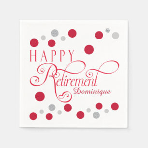 Moderne rote Ruhestands-Party-Servietten Serviette