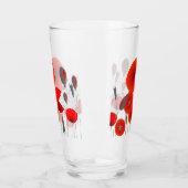 Moderne rote runde Mohnblumen Glas (Links)