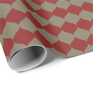 Moderne rote Salbei-Weihnachts-Ogee  Geschenkpapier