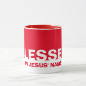 Moderne Rote Samen in Jesu Name Christliche Tasse (Zentrum)