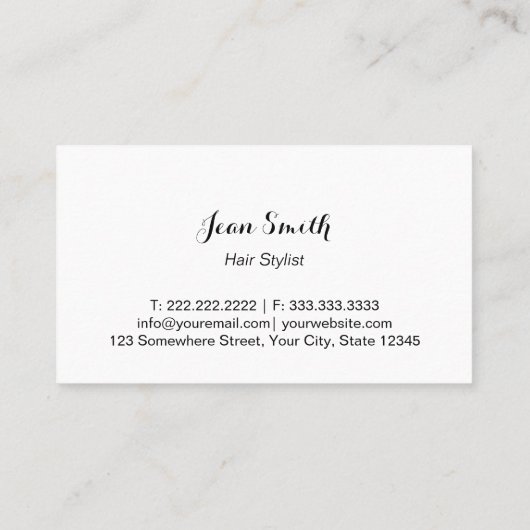 Moderne Rote Schere & Comb Haare Stylist Visitenkarte (Rückseite)
