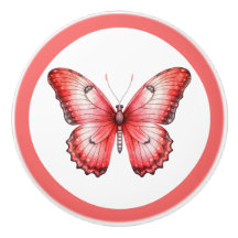 Moderne Rote Schmetterlingsknöpfe Hübsche Mädchenk