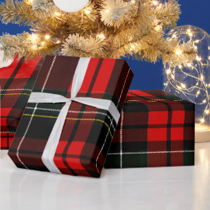 Moderne rote schottische Wallace-Tartan-Karo-Muste Geschenkpapier